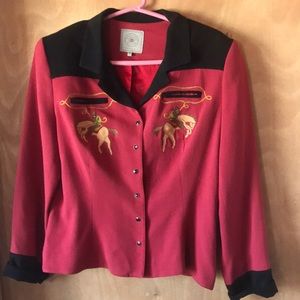 Double D Ranch red embroidered western jacket size m